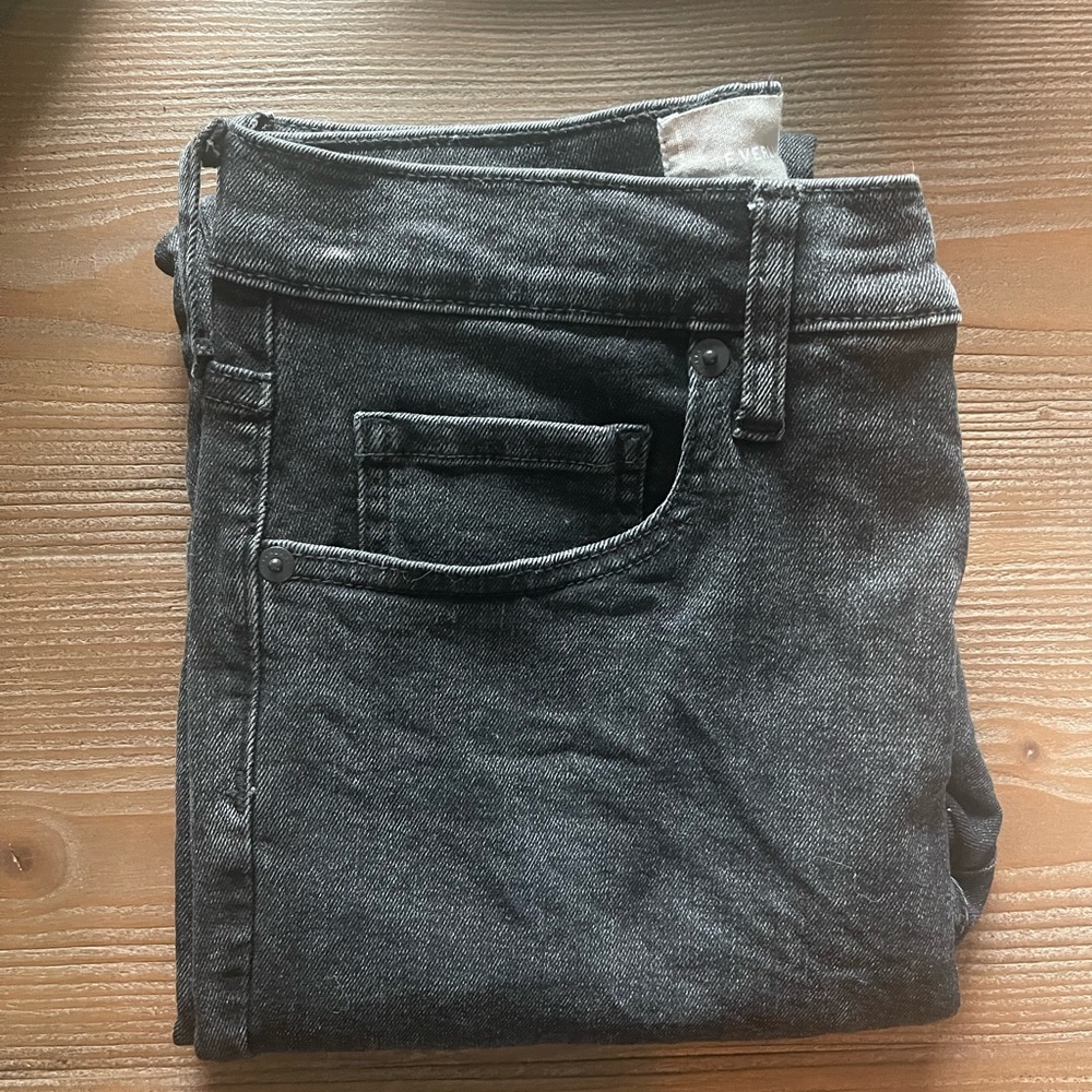 Everlane High Rise Skinny, exposed button fly
